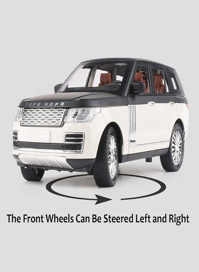 VARIYA ENTERPRISE® 1/24 Big Range Rover REFENDER Toy Car Metal Pull Back Diecast Car with Openable Door and Sound Light, Gifts Toys for Kids【 White 】 - Image 3